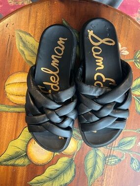 Sam Edelman Black Braided Slide Mules